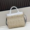 6930b6846e68136f4d9ae051 Prada-Inspired Palm Leaf and Leather Woven Tote Bag – Vacation-Ready Fashion, Handheld or Shoulder Carry