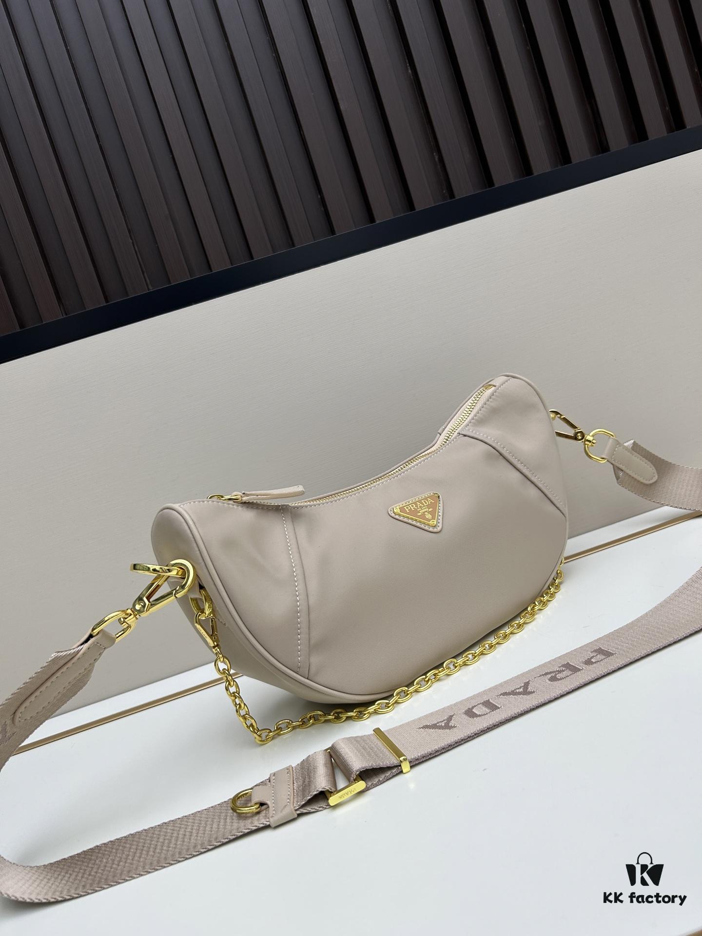 6930b6b66e68136f4d9ae0a4 PRADA Re-Nylon Crescent Bag with Box