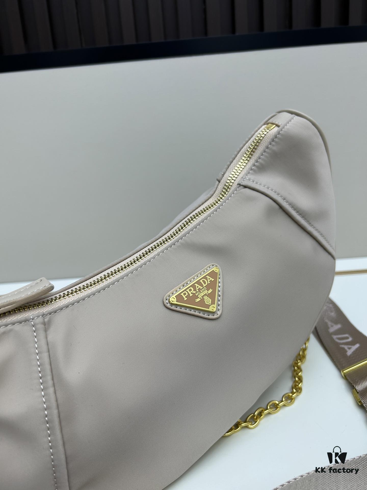 6930b6b86e68136f4d9ae0a8 PRADA Re-Nylon Crescent Bag with Box