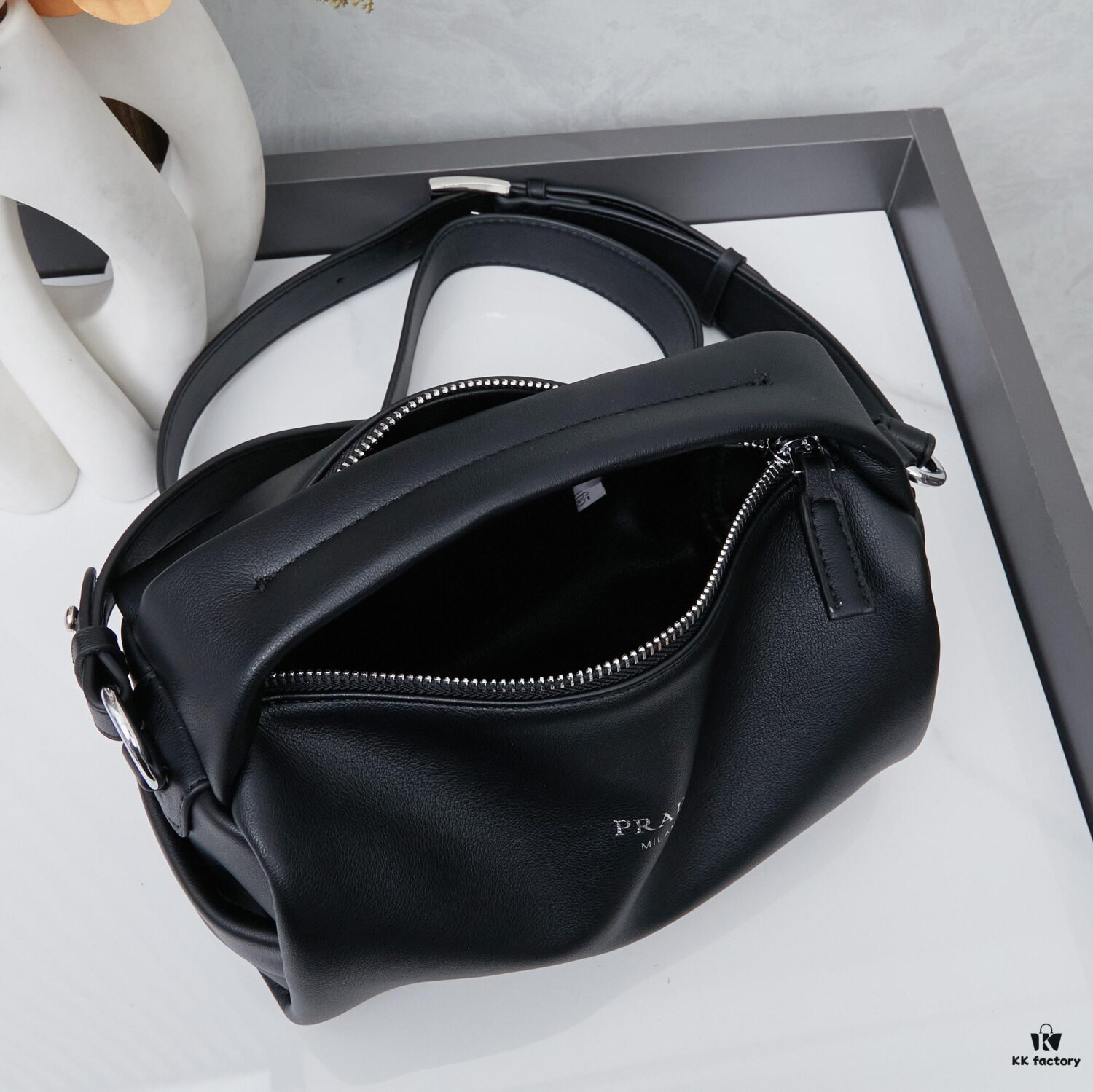 6930b6d76e68136f4d9ae0d4 PRADA 25 Runway Unisex Aged Oil-Waxed Lambskin Boston Bag