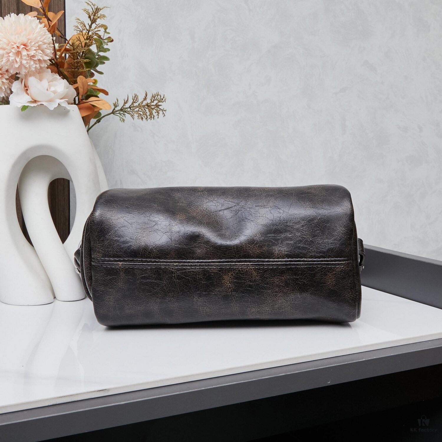 6930b6dd6e68136f4d9ae0dc PRADA 25 Runway Edition Unisex Distressed Wax Leather Boston Bag