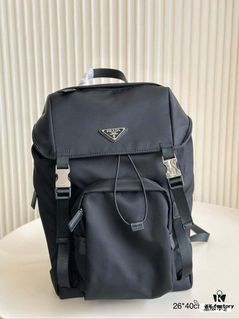 6930b6e46e68136f4d9ae0e9 Prada Re-Nylon Nylon Backpack 💼 Drawstring Flap Unisex Bag Original Waterproof Fabric 🌈