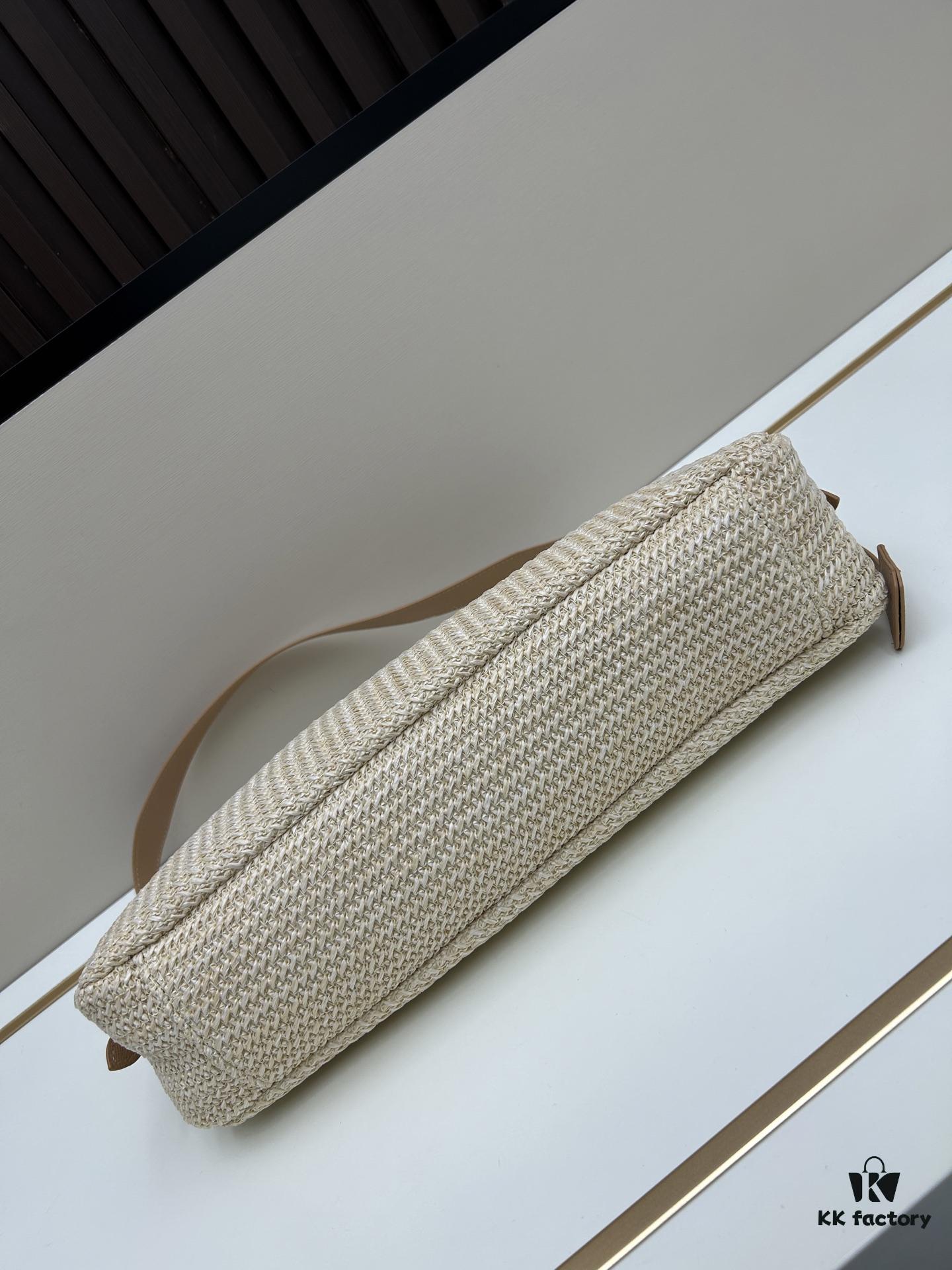 Prada Raffia Underarm Bag with Box