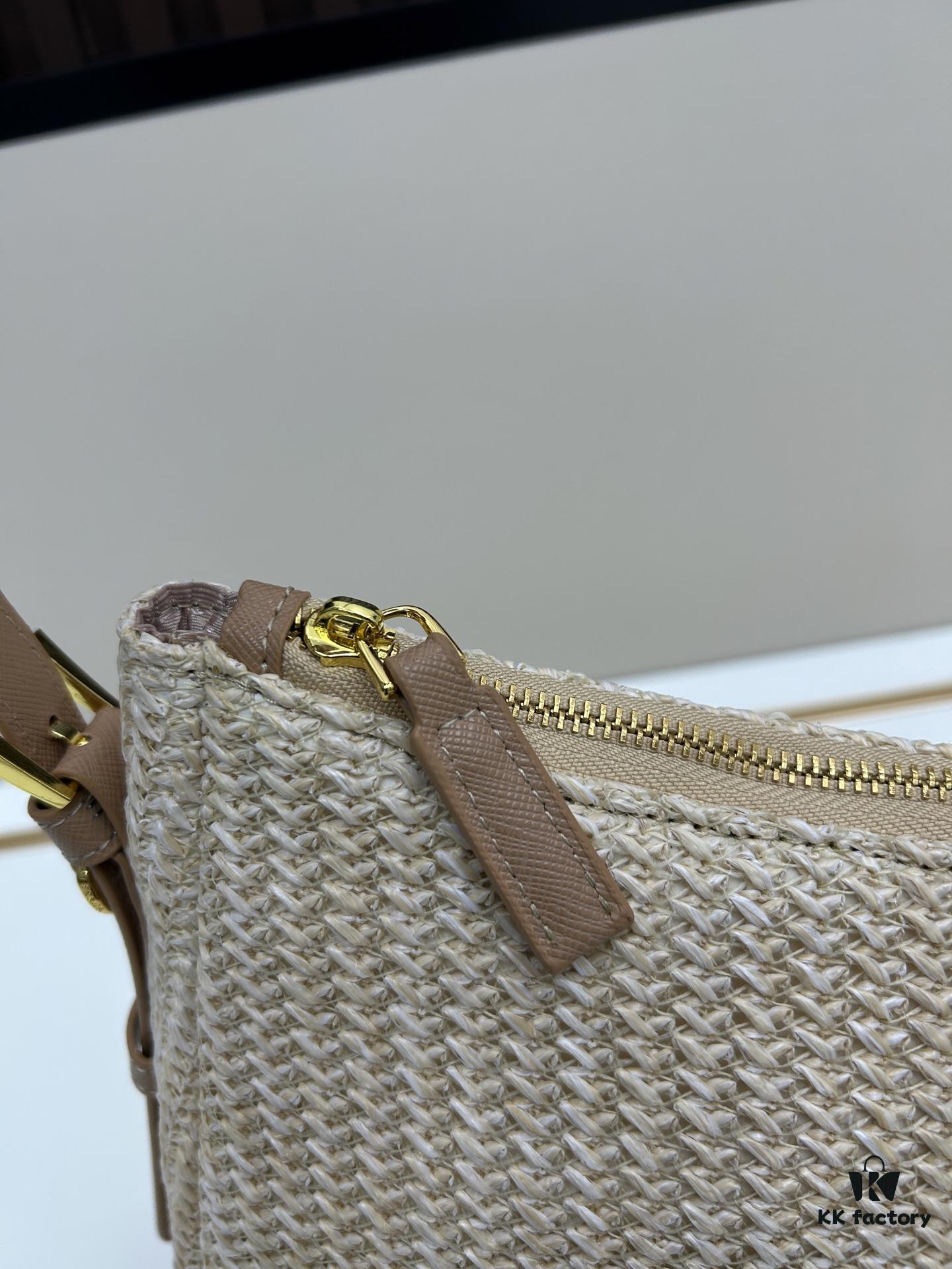 Prada Raffia Underarm Bag with Box