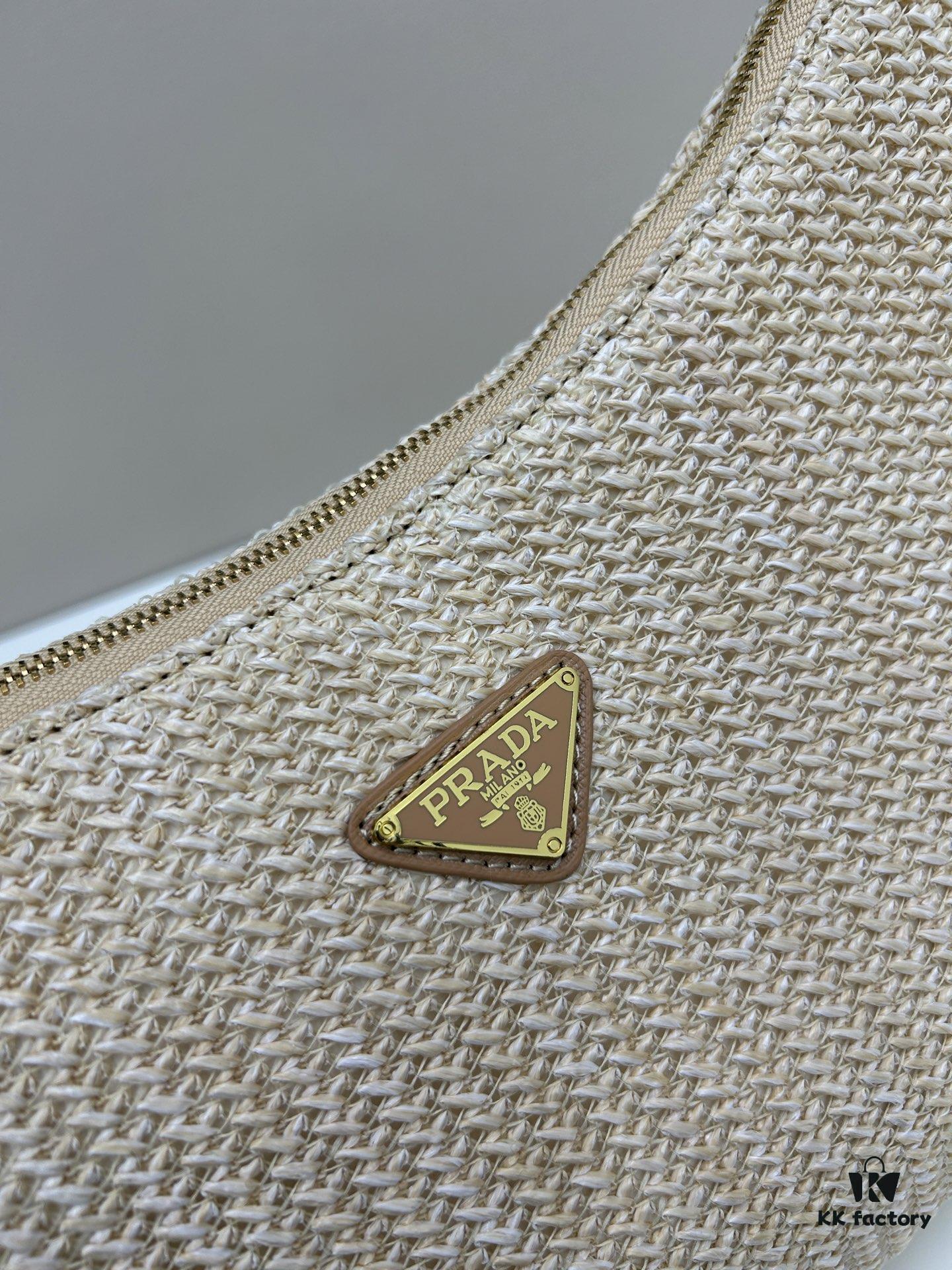 Prada Raffia Underarm Bag with Box