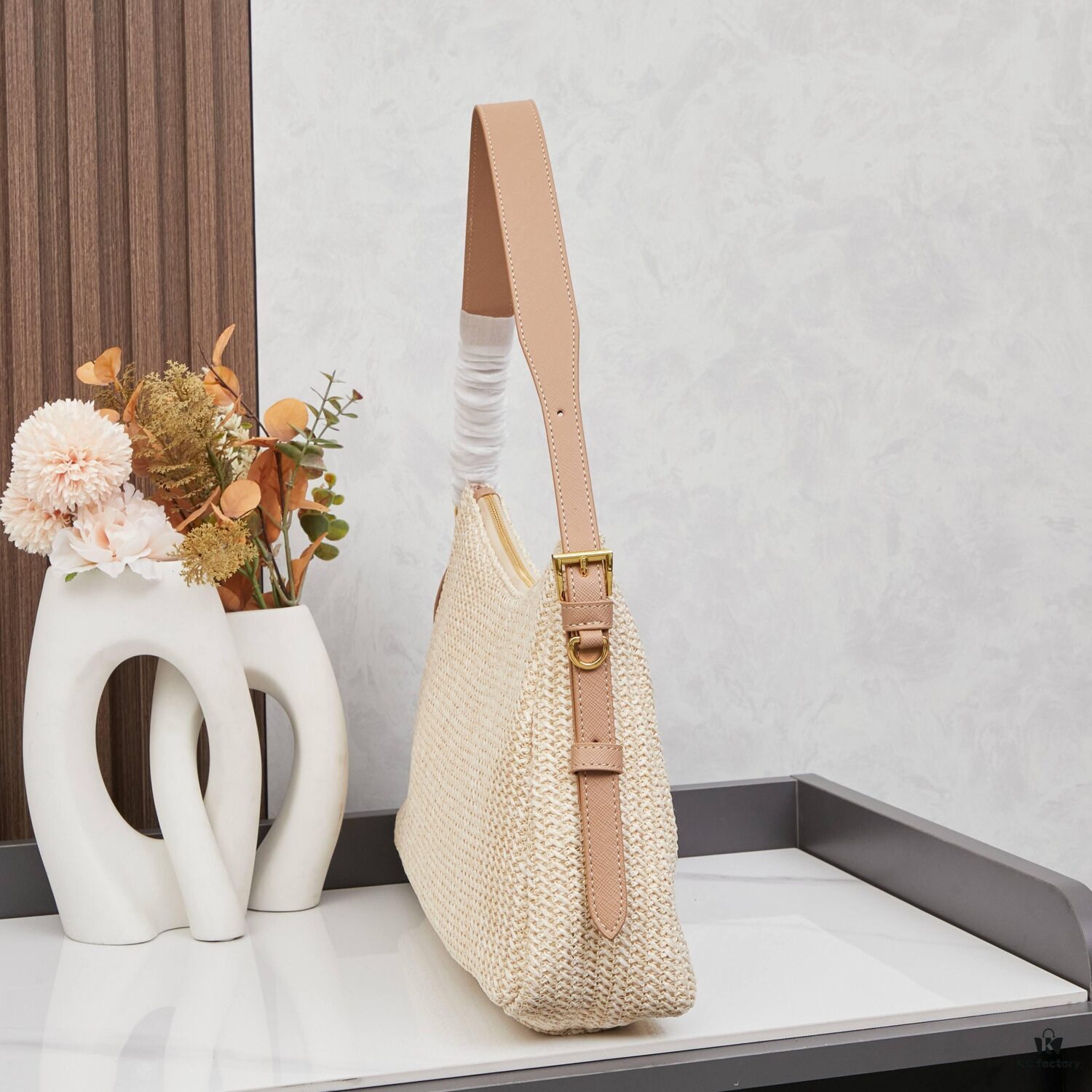 6930b71e6e68136f4d9ae14b Prada Wicker Underarm Bag with Box