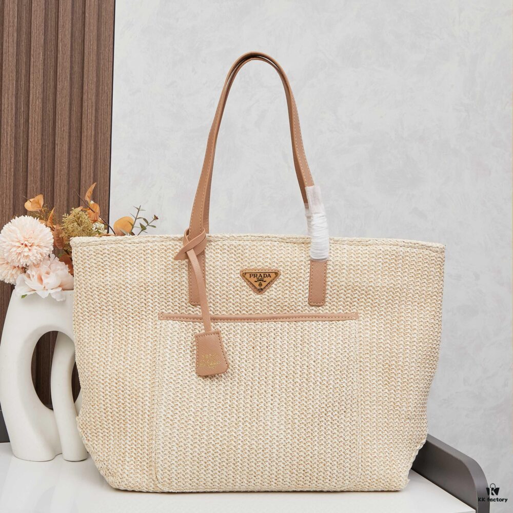 6930b7246e68136f4d9ae153 Prada Woven Straw Bag
