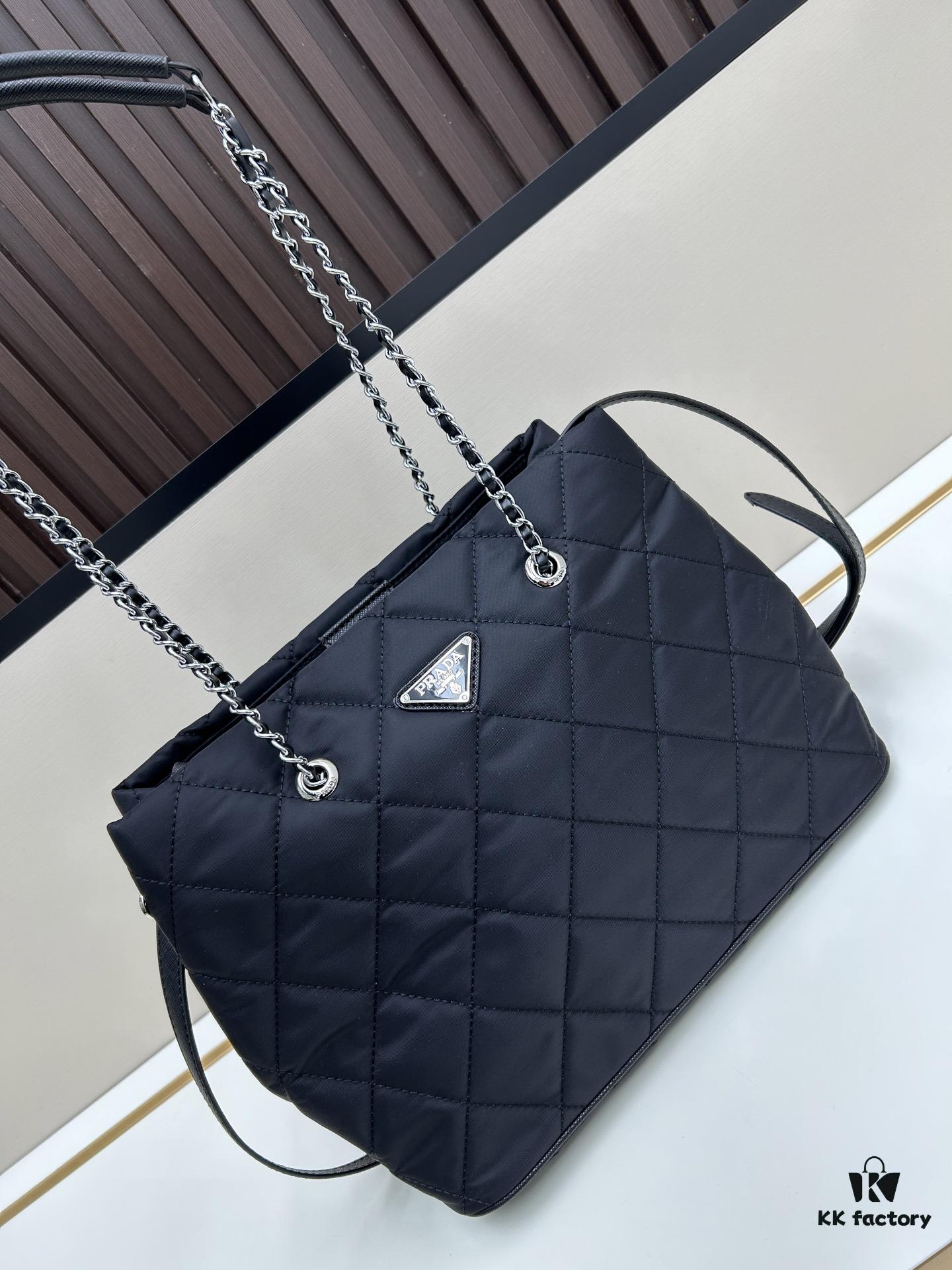 6930b7356e68136f4d9ae16d Prada Vintage Zipper Style Chain Quilted Crossbody Bag