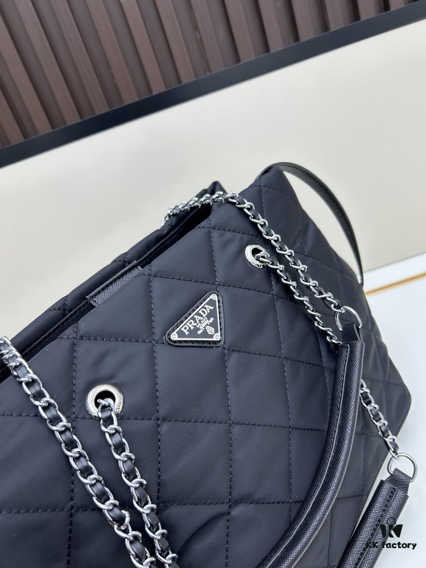6930b7366e68136f4d9ae16e Prada Vintage Zipper Style Chain Quilted Crossbody Bag