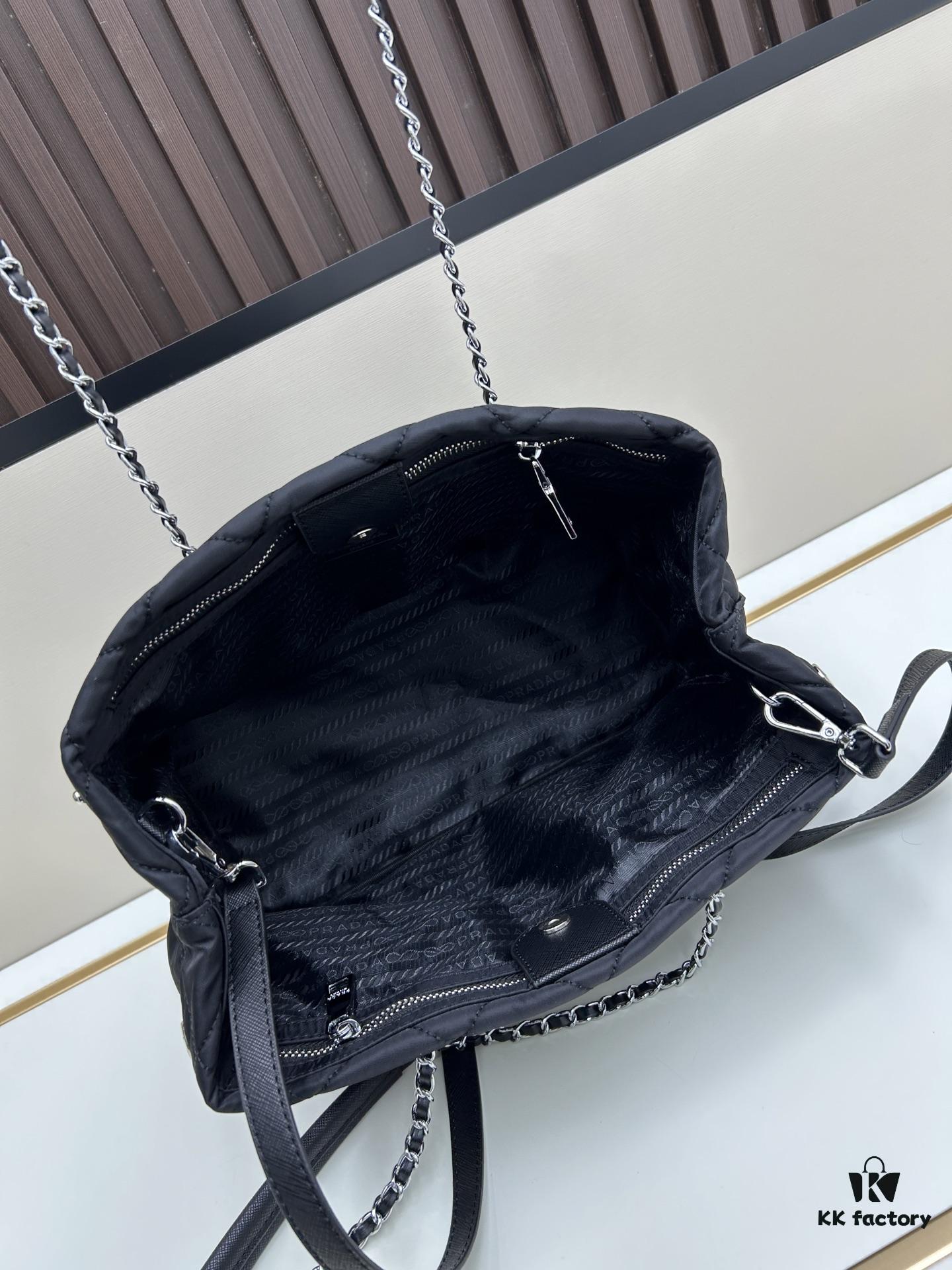 6930b73b6e68136f4d9ae177 Prada Vintage Zipper Style Chain Quilted Crossbody Bag