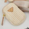 6930b7456e68136f4d9ae184 Prada Raffia Woven Triangle Bag with Box Packaging, 3D Logo, Lightweight Design, Metal Chain Included