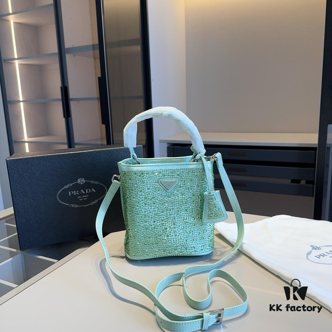 6930b7496e68136f4d9ae18a New Arrival - Upgraded Version, High-End Prada Limited Counter Bling Crystal Bucket Bag