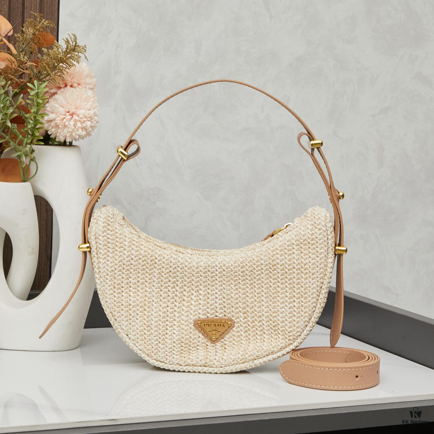 6930b7526e68136f4d9ae198 Prada Woven Hobo Bag with Box