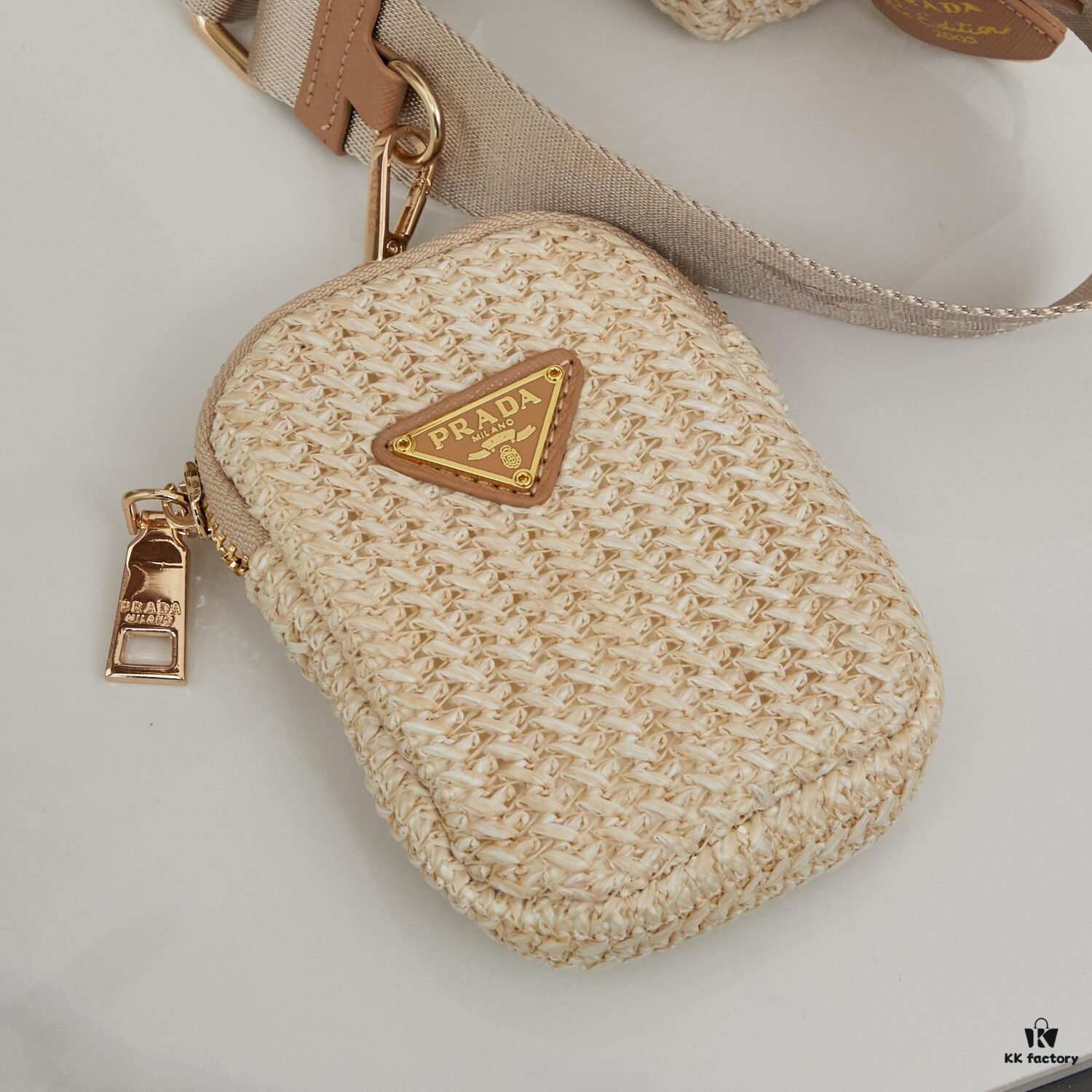 6930b7596e68136f4d9ae19f Beige Knitted Prada Three-in-One Bag 🎀 Adorable Design with Box
