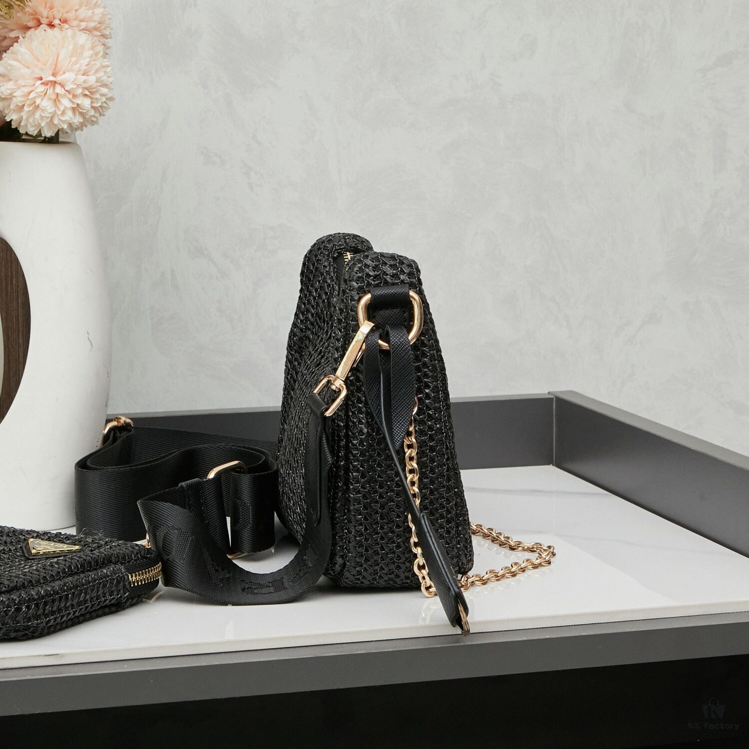 6930b75b6e68136f4d9ae1a2 Beige Knitted Prada 3-in-1 Bag 🎀 Adorable Design with Box