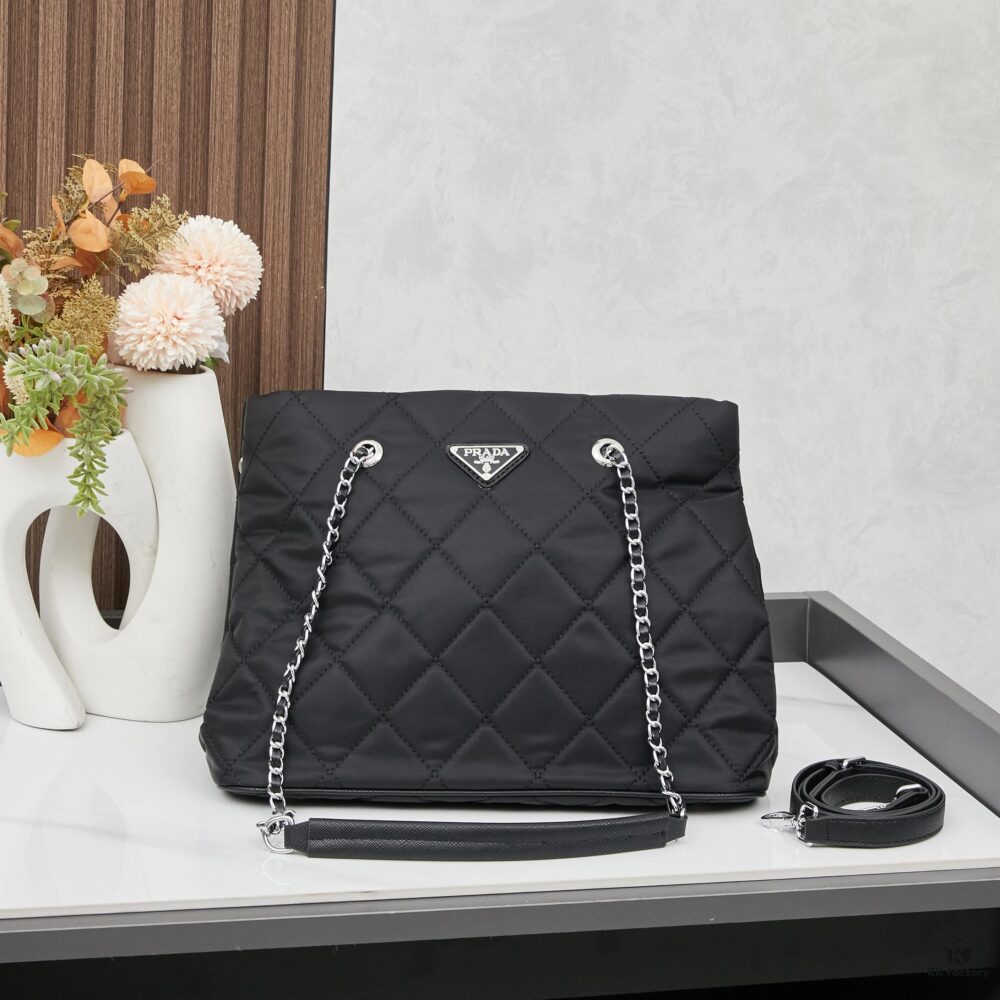 6930b7626e68136f4d9ae1ac Prada Vintage Zipper Style Chain Quilted Crossbody Bag