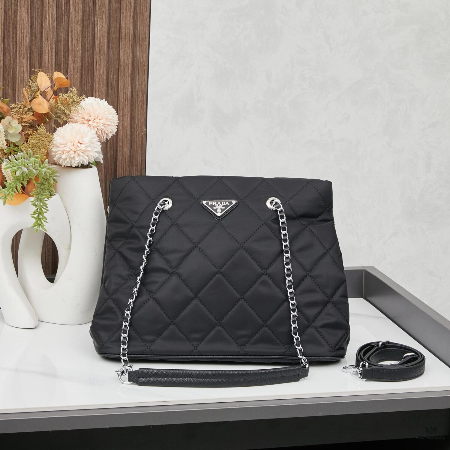 6930b7626e68136f4d9ae1ac Prada Vintage Zipper Style Chain Quilted Crossbody Bag