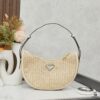 6930b7706e68136f4d9ae1bc Prada Woven Straw Hobo Bag with Box