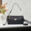 With Box, PRADA 2024 Fall/Winter Black Padlock Shoulder Bag