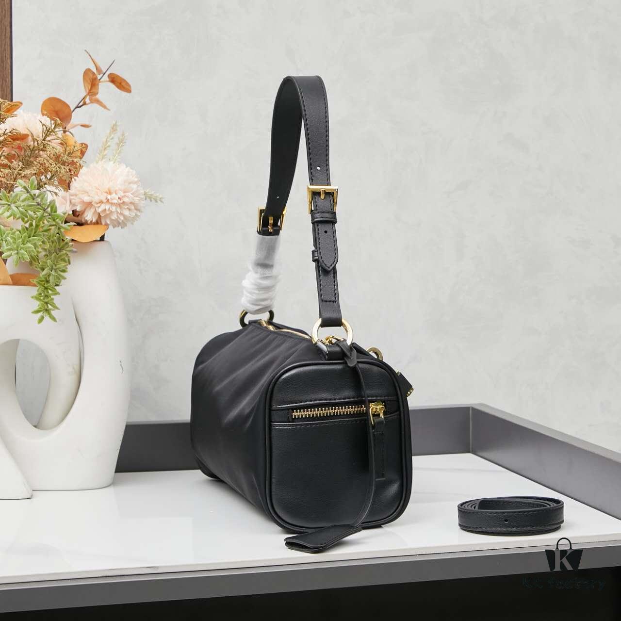 With Box, PRADA 2024 Fall/Winter Black Padlock Shoulder Bag