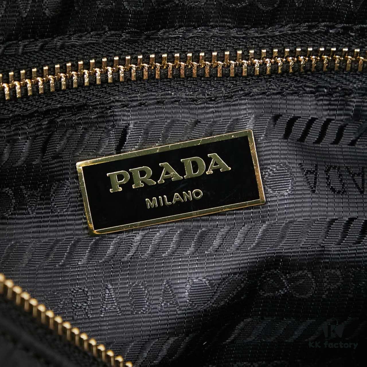 With Box, PRADA 2024 Fall/Winter Black Padlock Shoulder Bag