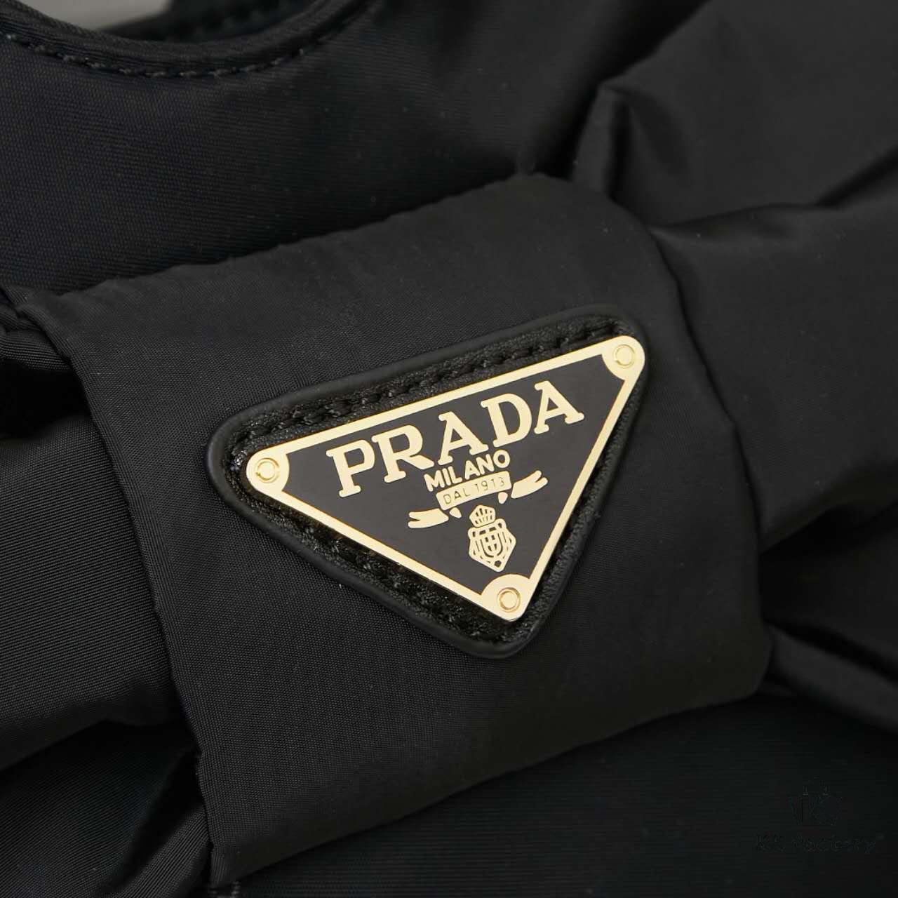 PRADA Bow Basket Bag in Recycled Nylon with Box