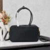 6930b7ba6e68136f4d9ae23e Prada 2024 Fall/Winter Black Re-Nylon and Leather Lock Detail Shoulder Bag