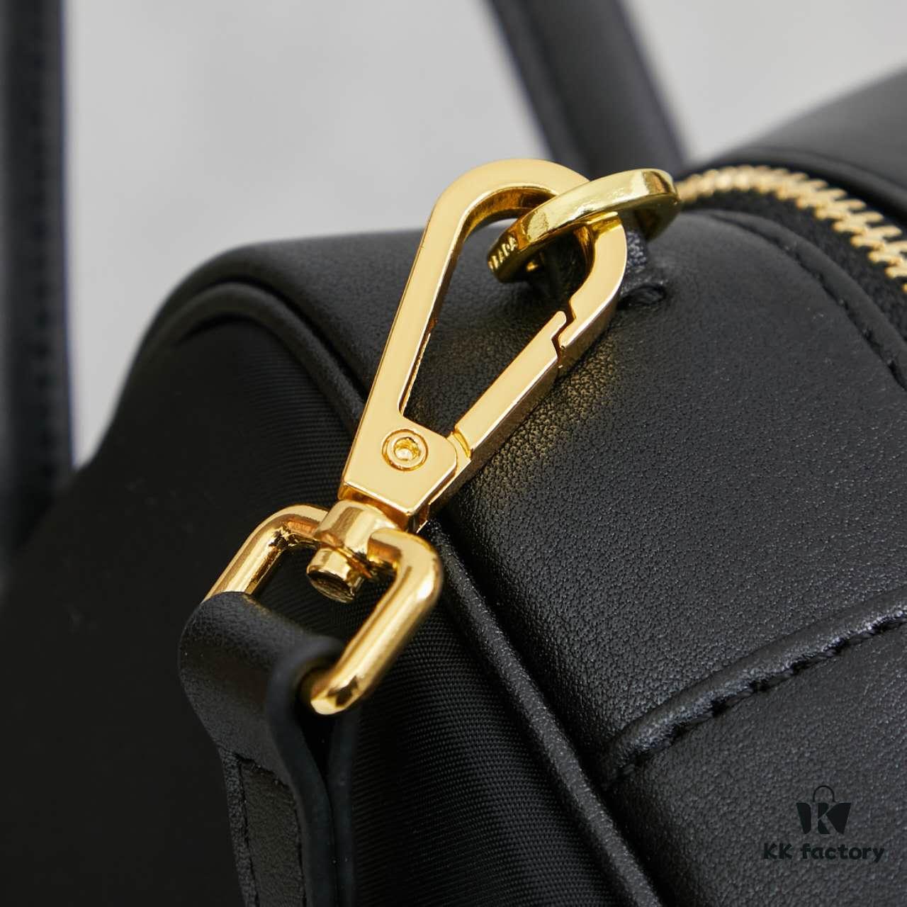 6930b7bb6e68136f4d9ae23f Prada 2024 Fall/Winter Black Re-Nylon and Leather Lock Detail Shoulder Bag