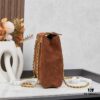 6930b7bc6e68136f4d9ae245 Prada Brown Suede Chain Shoulder Bag with Box - Daily Vintage