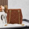 6930b7bd6e68136f4d9ae246 Prada Brown Suede Chain Shoulder Bag with Box - Daily Vintage