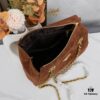 6930b7c16e68136f4d9ae24b Prada Brown Suede Chain Shoulder Bag with Box - Daily Vintage