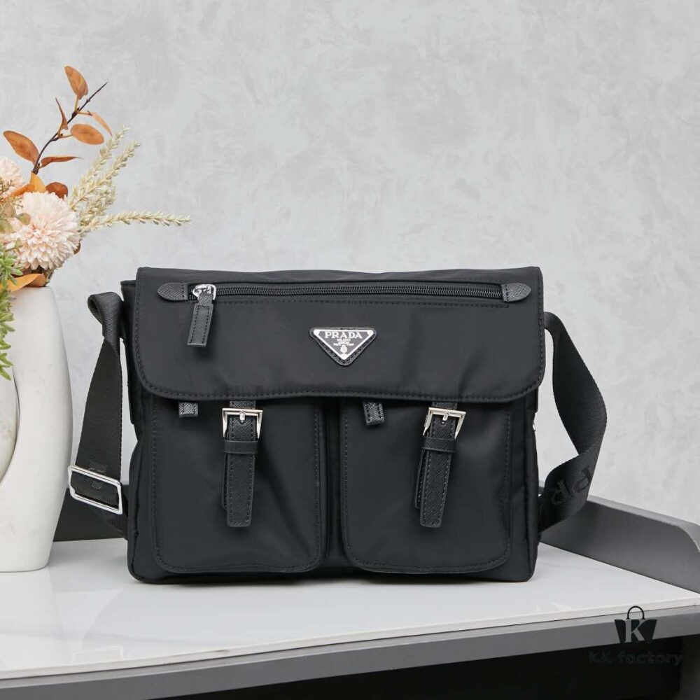 6930b7c16e68136f4d9ae24c Prada Nylon Parachute Large Messenger Bag with Box
