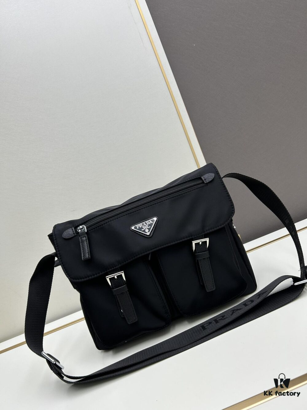 6930b7cb6e68136f4d9ae260 Prada Nylon Parachute Large Messenger Bag