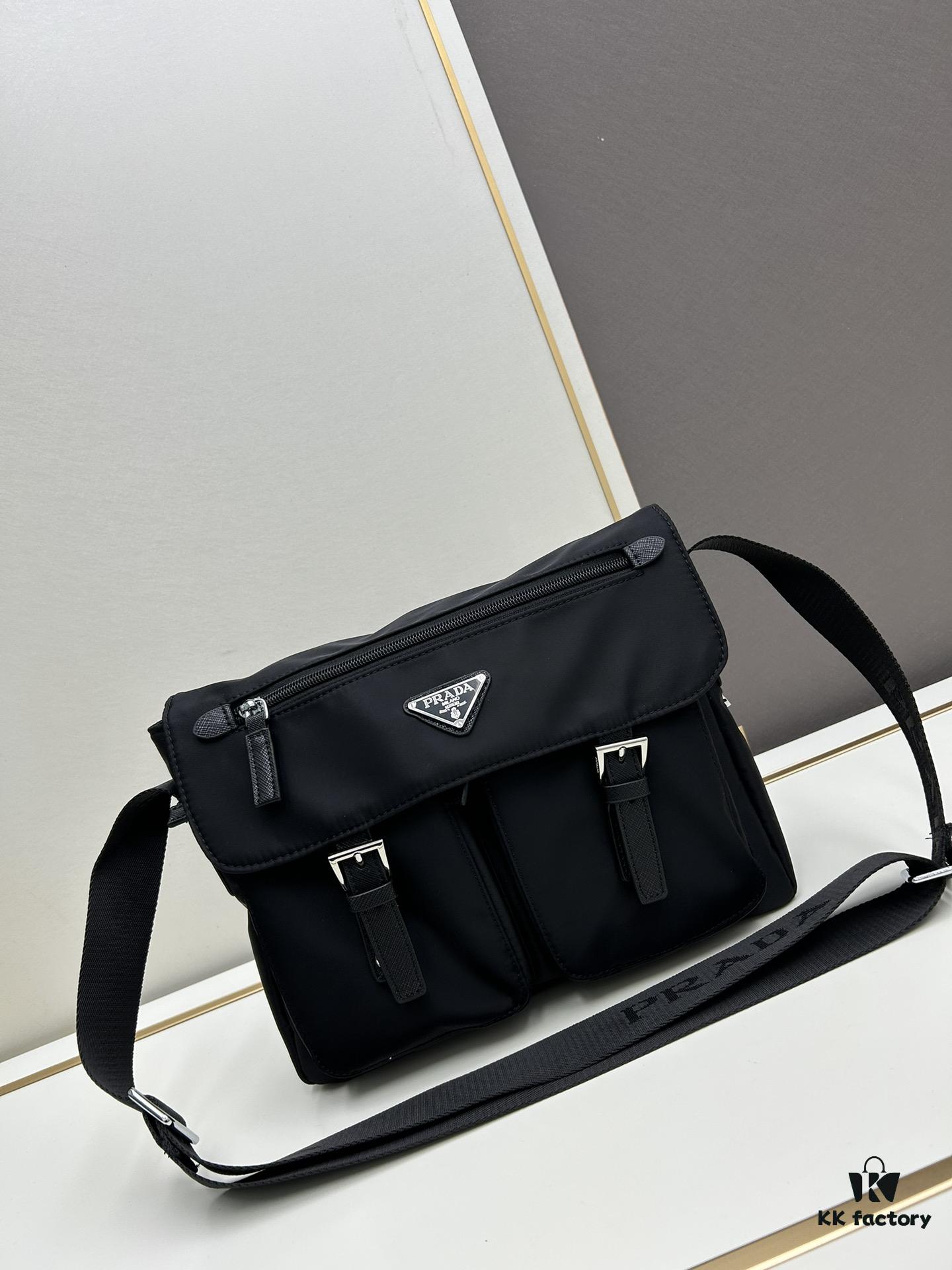 6930b7cb6e68136f4d9ae260 Prada Nylon Parachute Large Messenger Bag
