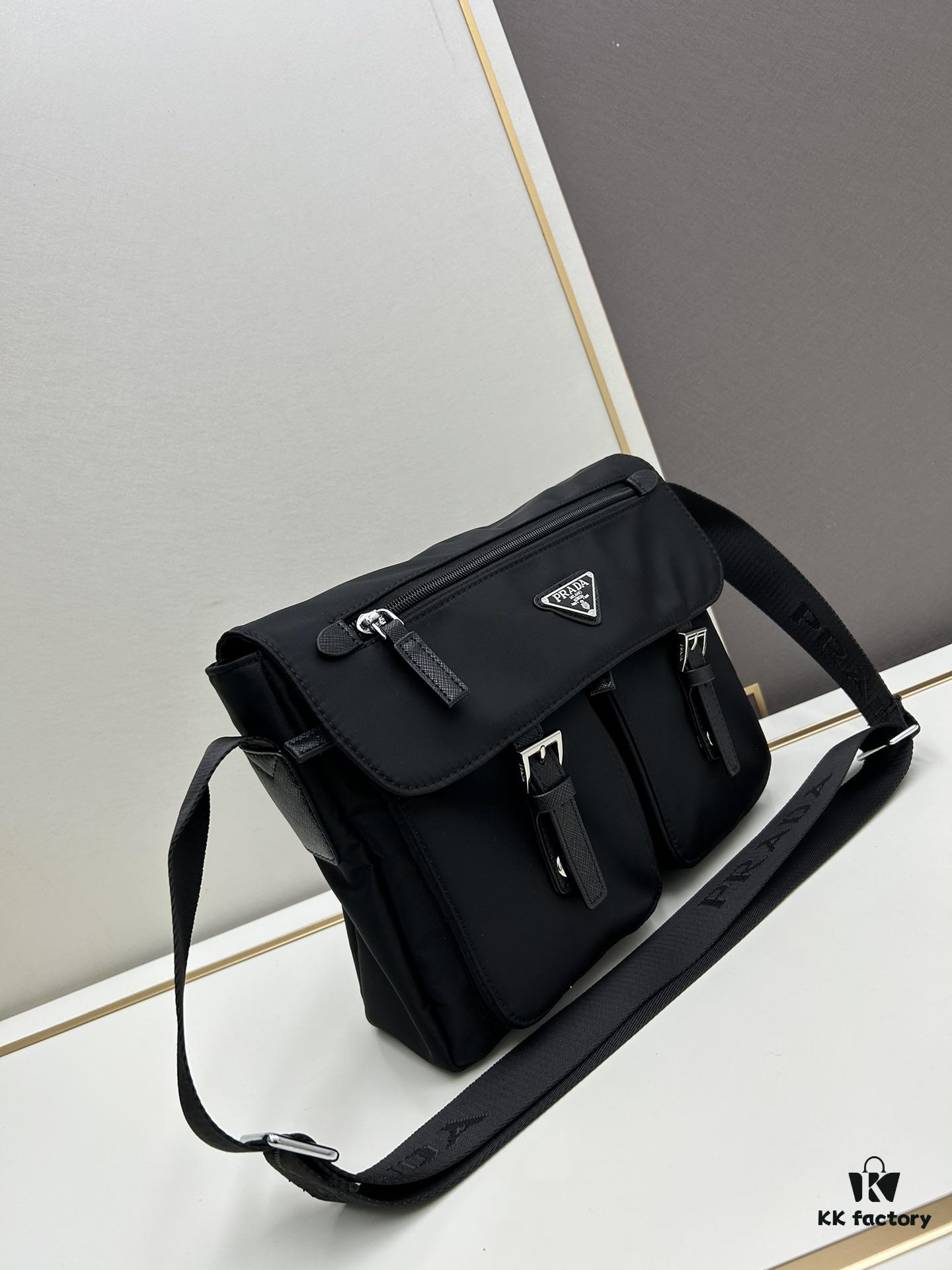 6930b7cc6e68136f4d9ae261 Prada Nylon Parachute Large Messenger Bag