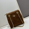 Prada Brown Suede Chain Shoulder Bag with Box - Daily Vintage