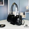 6930b7d46e68136f4d9ae26c PRADA New Arrival: Vintage Style Top-Grain Leather Handbag in Black Waxed Finish, Model No. 426