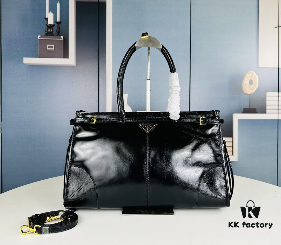 6930b7da6e68136f4d9ae278 Top Grain Leather, Size 38x24x12, Model No. 446. Prada's Recent Unboxing Joy