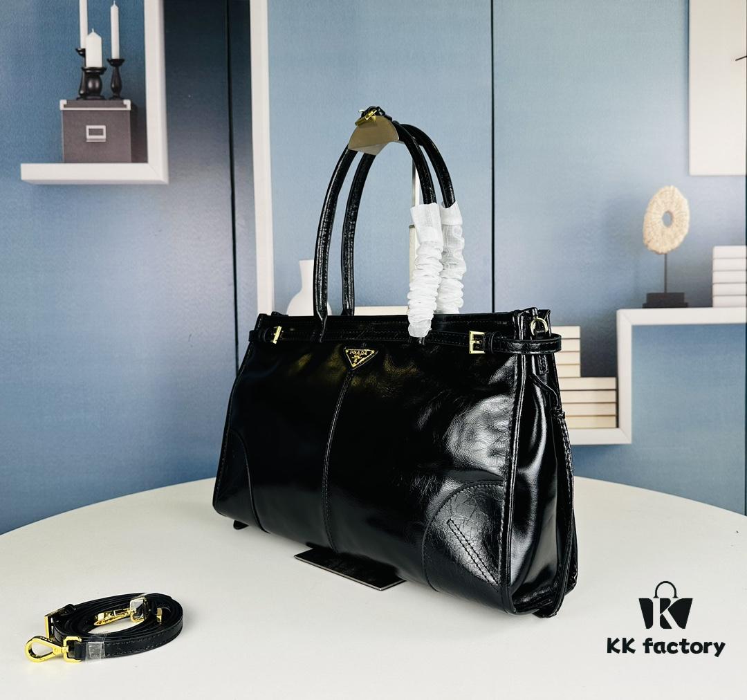 6930b7db6e68136f4d9ae279 Top Grain Leather, Size 38x24x12, Model No. 446. Prada's Recent Unboxing Joy