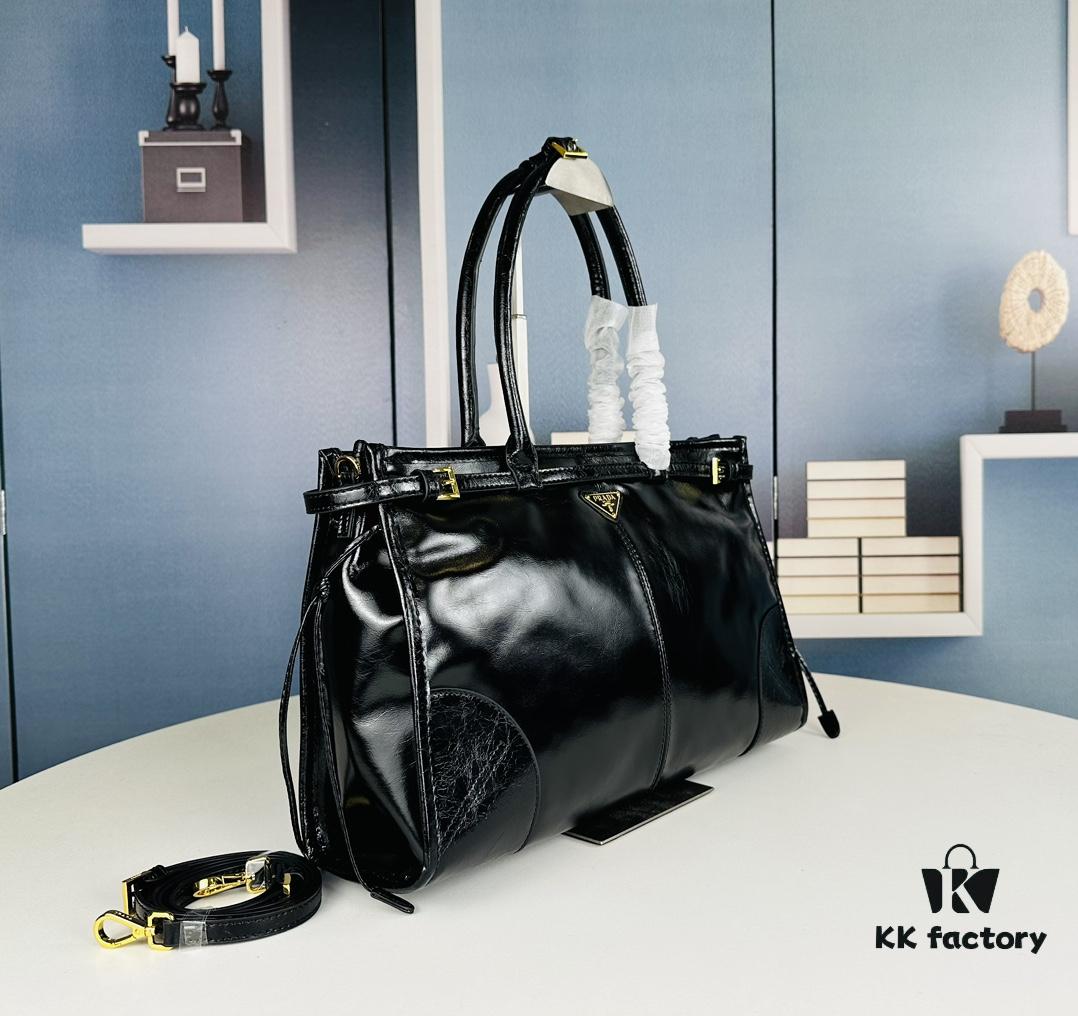 6930b7dc6e68136f4d9ae27a Top Grain Leather, Size 38x24x12, Model No. 446. Prada's Recent Unboxing Joy