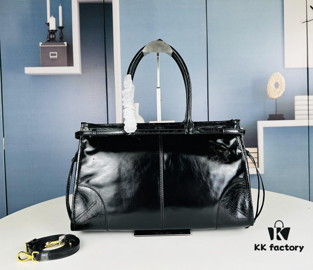 6930b7dc6e68136f4d9ae27b Top Grain Leather, Size 38x24x12, Model No. 446. Prada's Recent Unboxing Joy