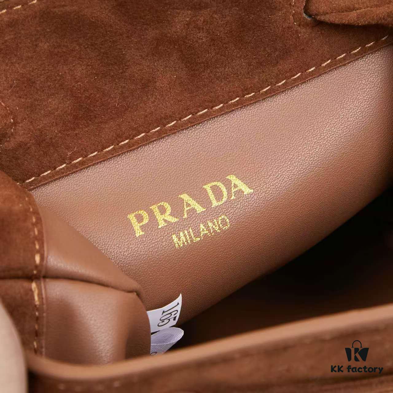 Prada Mini Crossbody Bag in Suede with Box