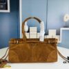 Matte Finish, Size 32x15x11, Model No. 2452 [PRADA New Arrival] Retro-Style Black Waxed Leather Handbag