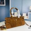 Matte Finish, Size 32x15x11, Model No. 2452 [PRADA New Arrival] Retro-Style Black Waxed Leather Handbag
