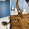 Matte Finish, Size 32x15x11, Model No. 2452 [PRADA New Arrival] Retro-Style Black Waxed Leather Handbag
