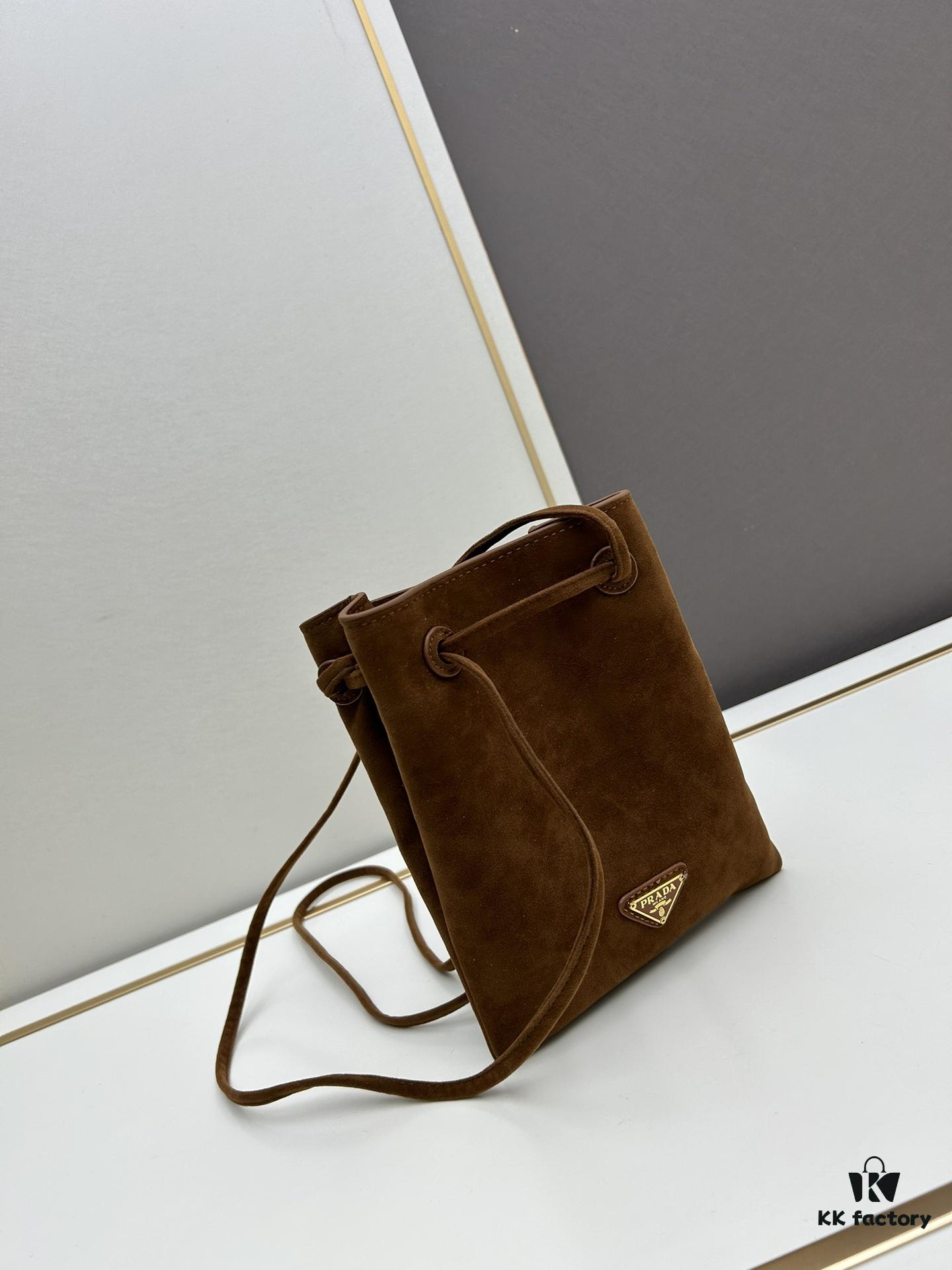 Prada Mini Crossbody Bag in Suede with Box
