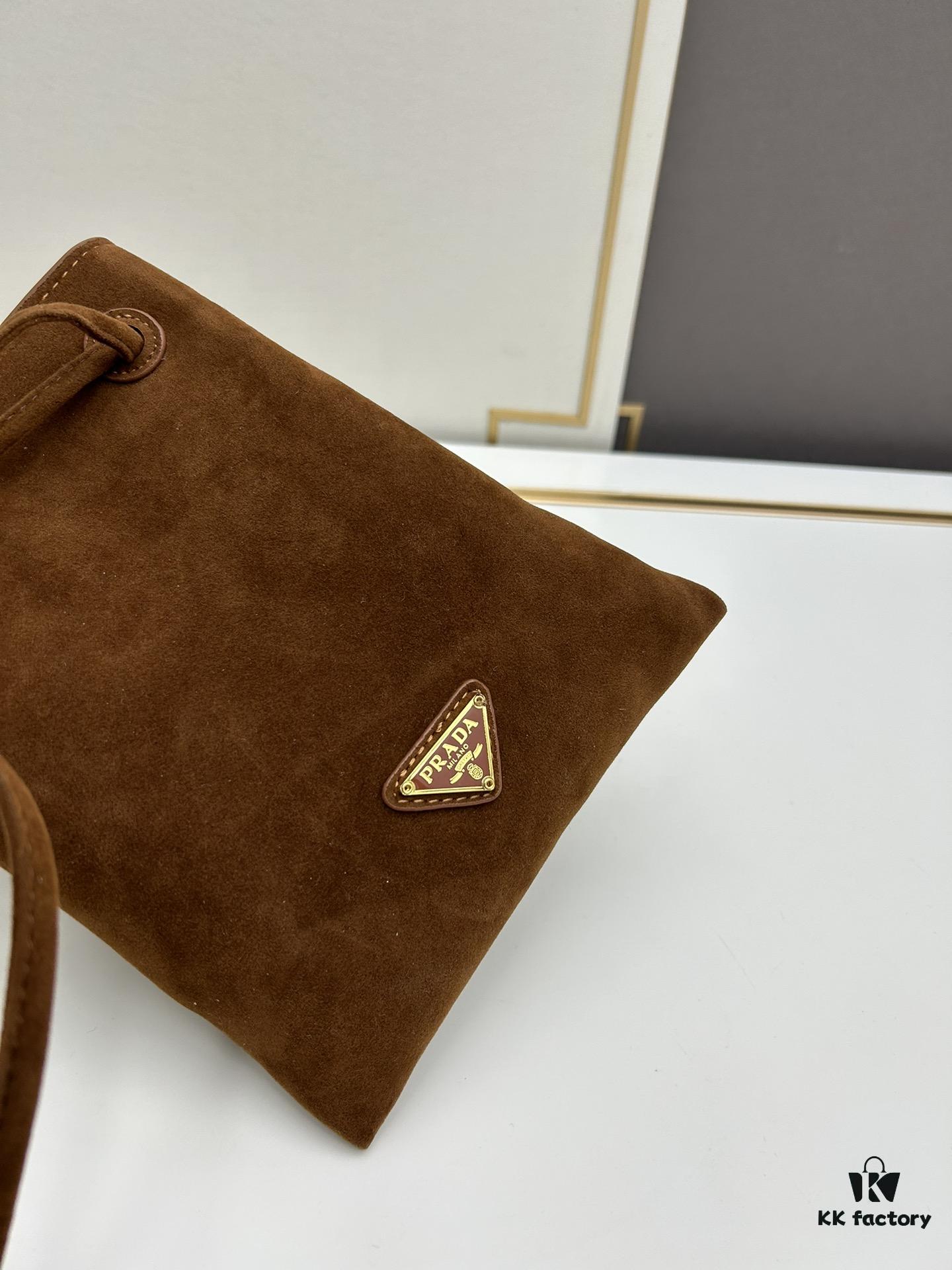 Prada Mini Crossbody Bag in Suede with Box