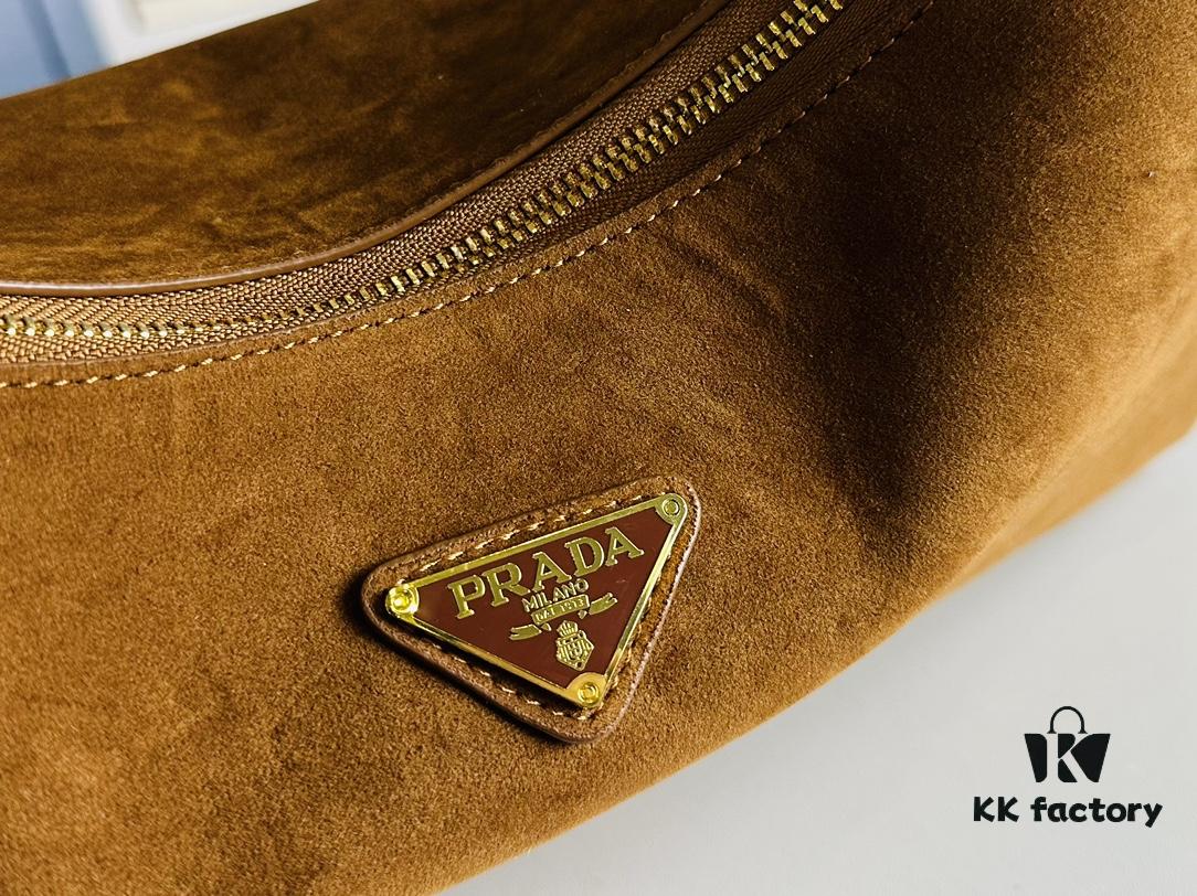 6930b82e6e68136f4d9ae313 Prada Suede Underarm New Bag | Prada Aimee Bag 2024 Fall/Winter Collection Model No. 2460 with Box, Size 37x24x9
