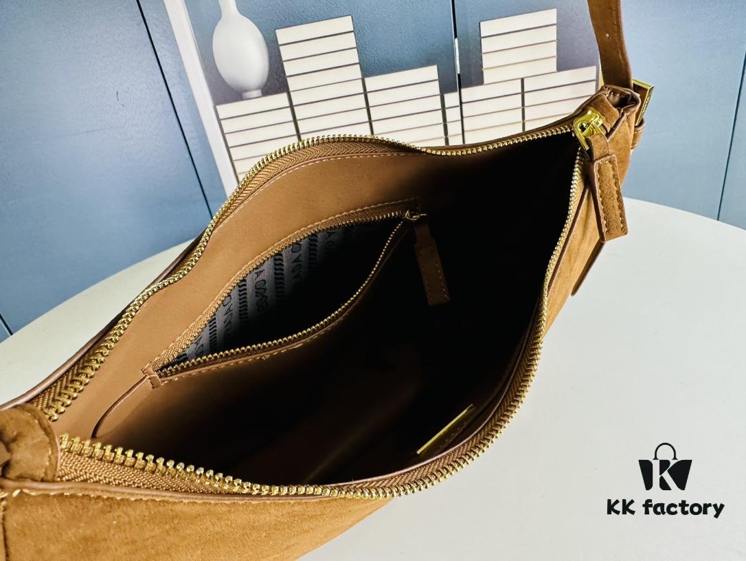 6930b82f6e68136f4d9ae317 Prada Suede Underarm New Bag | Prada Aimee Bag 2024 Fall/Winter Collection Model No. 2460 with Box, Size 37x24x9