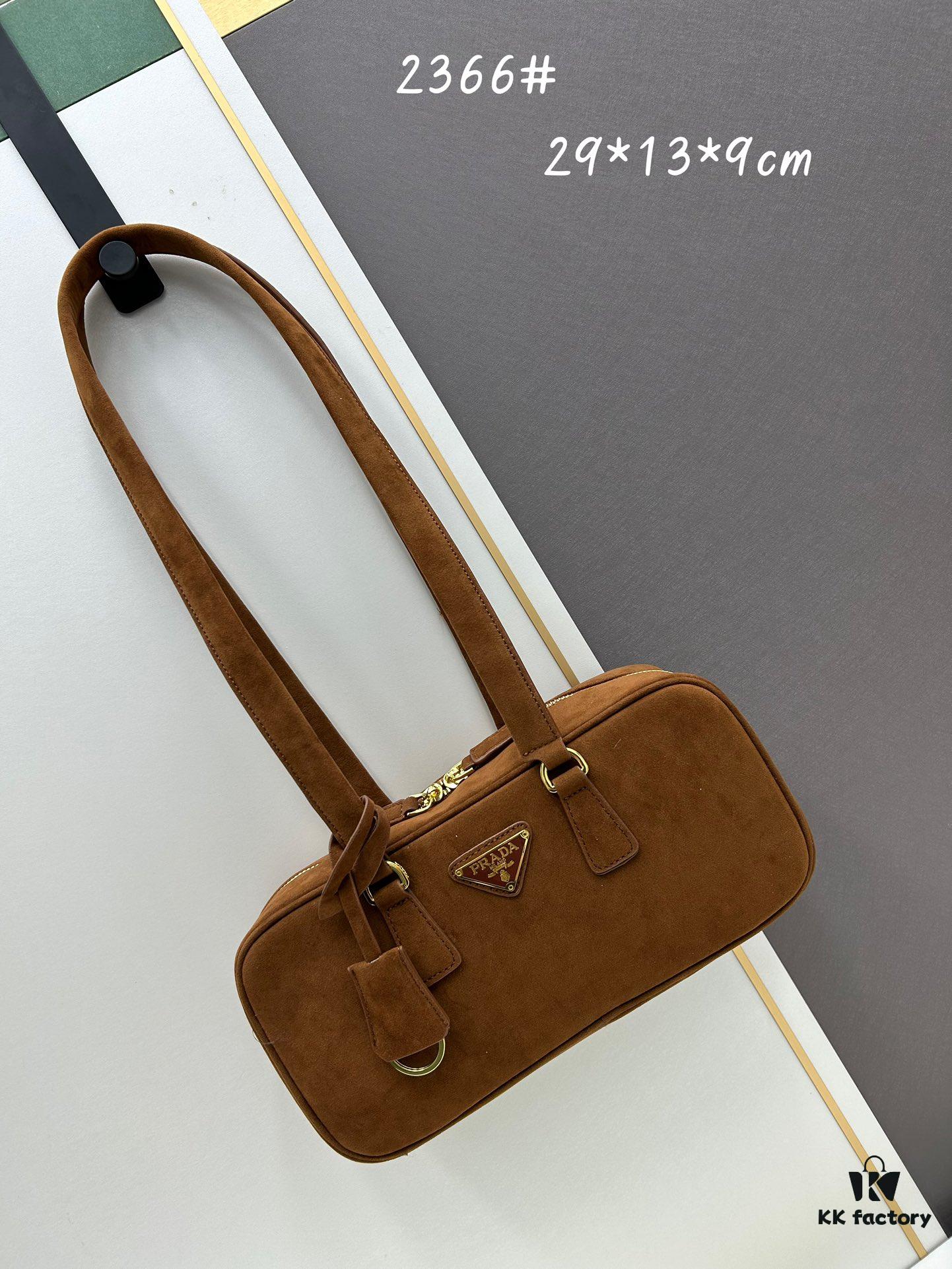 6930b8496e68136f4d9ae343 Vintage Prada Suede Bag with Box and Long Handle, Retro Merlot Style